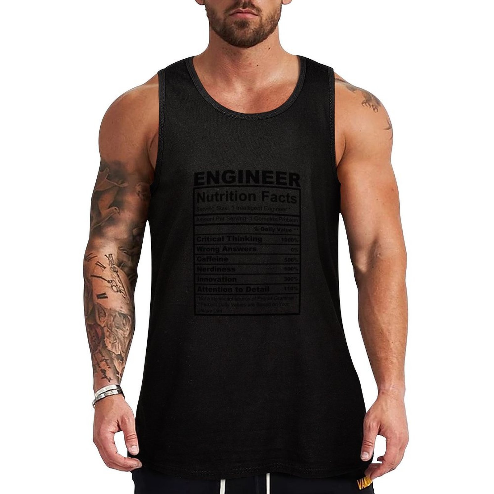 Nutrition Of Fitness - Lustiges Ingenieur-Geschenk, Nährwertangaben, Humor, Tank-Top, Fitness-Workout-Tank-Top,