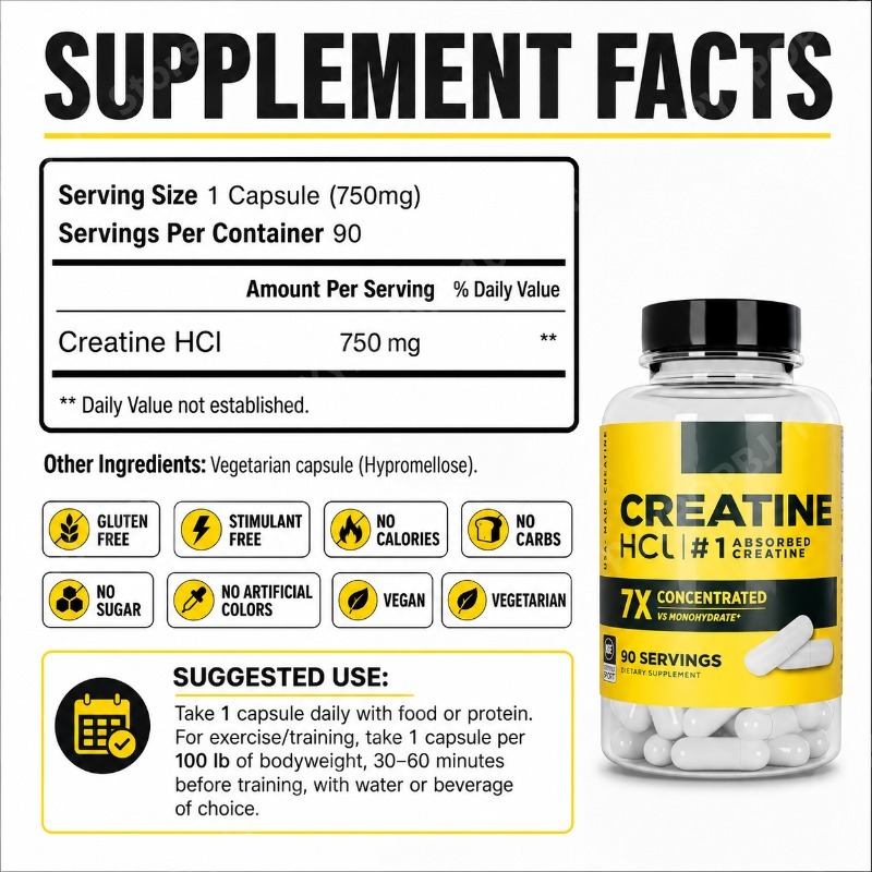 Kreatin HCl 750mg 90 Kapseln F – Nutrition Of Fitness Bewertung und Preis